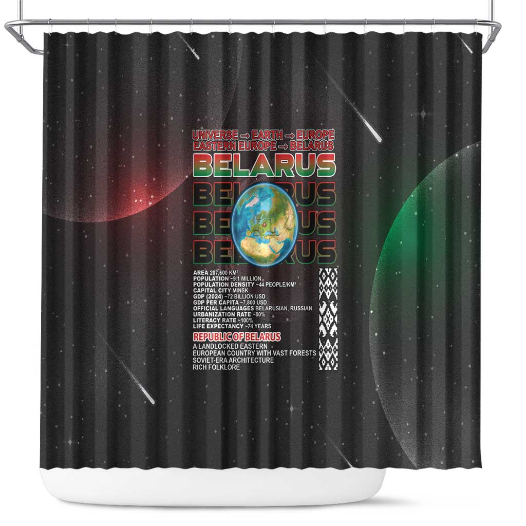 Belarus Shower Curtain Information From The Universe - Wonder Print Shop
