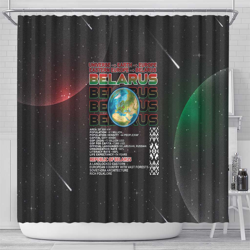 Belarus Shower Curtain Information From The Universe - Wonder Print Shop