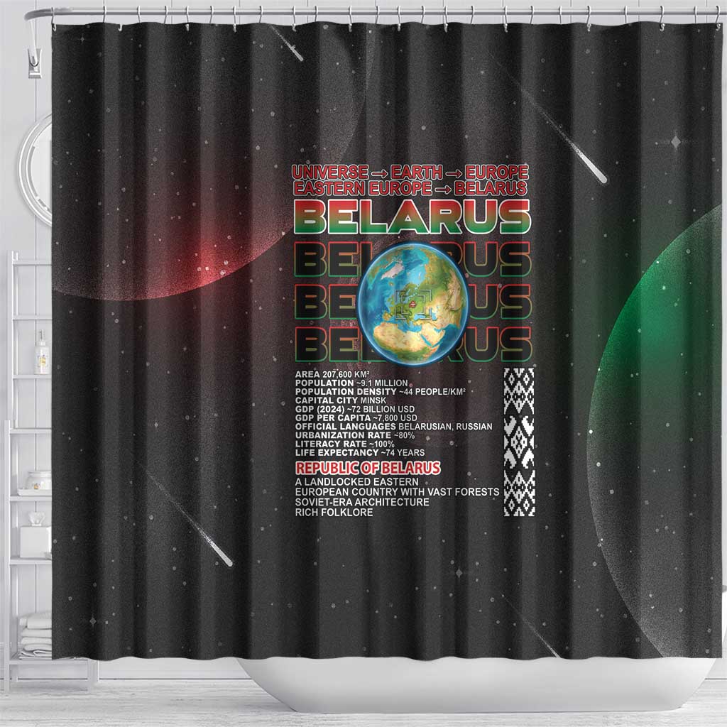 Belarus Shower Curtain Information From The Universe - Wonder Print Shop