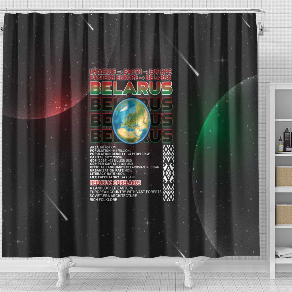 Belarus Shower Curtain Information From The Universe - Wonder Print Shop