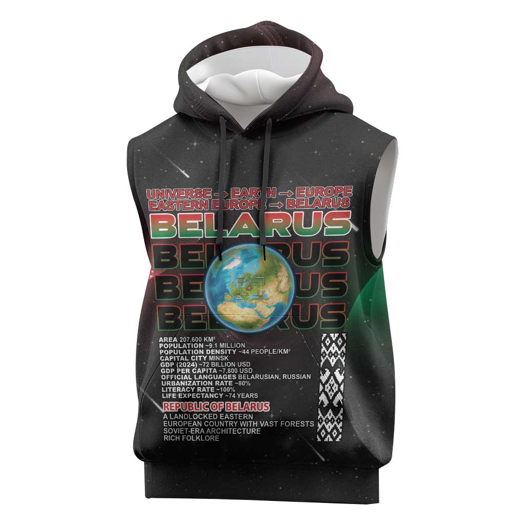 Belarus Sleeveless Hoodie Information From The Universe - Wonder Print Shop