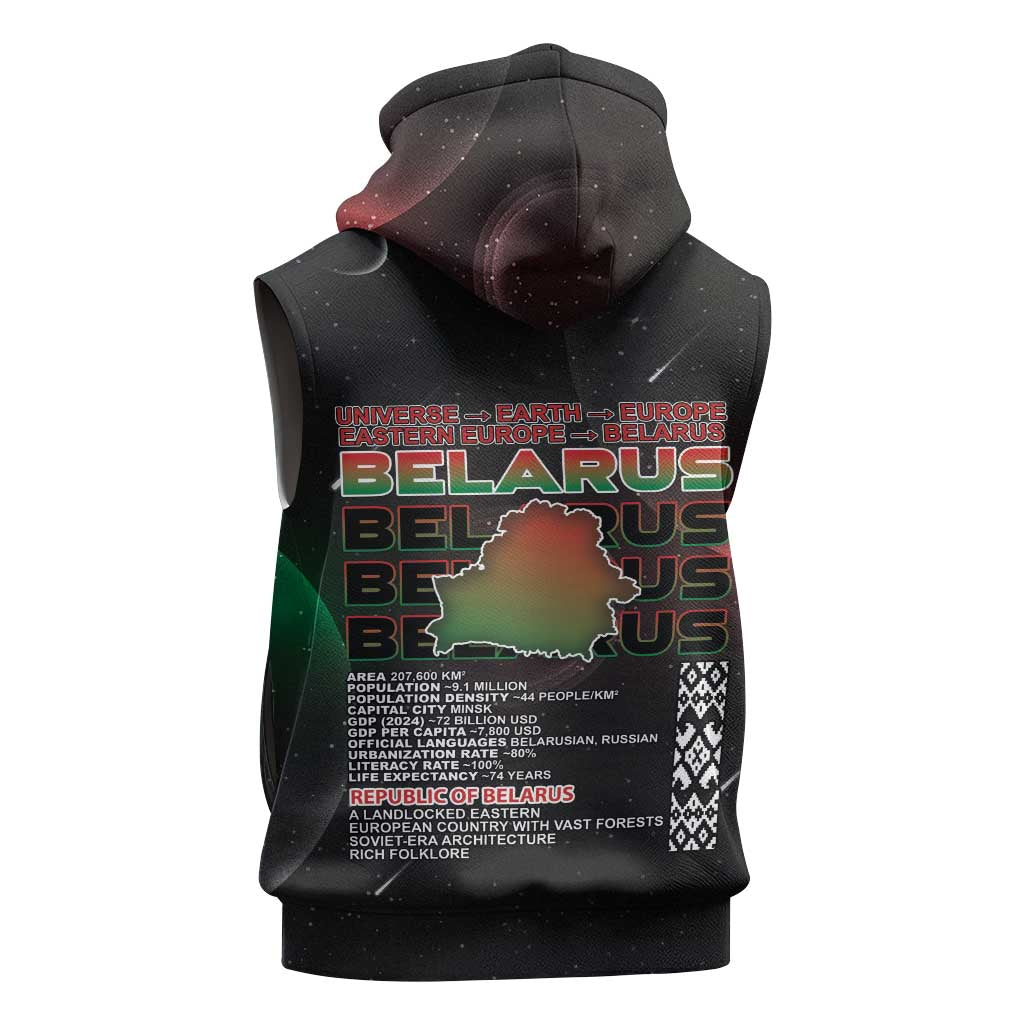 Belarus Sleeveless Hoodie Information From The Universe - Wonder Print Shop