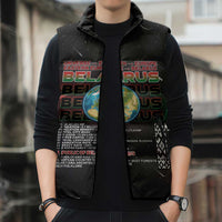 Belarus Sleeveless Puffer Jacket Information From The Universe - Wonder Print Shop