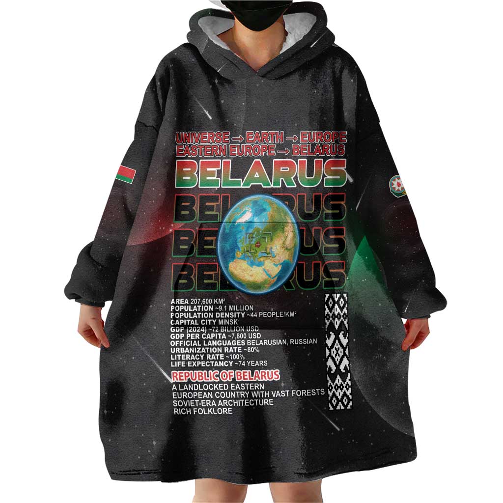 Belarus Wearable Blanket Hoodie Information From The Universe - Wonder Print Shop