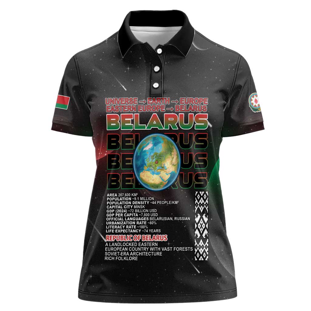 Belarus Women Polo Shirt Information From The Universe - Wonder Print Shop