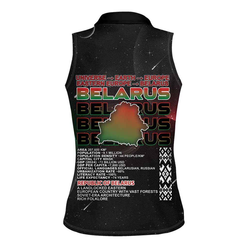 Belarus Women Sleeveless Polo Shirt Information From The Universe - Wonder Print Shop