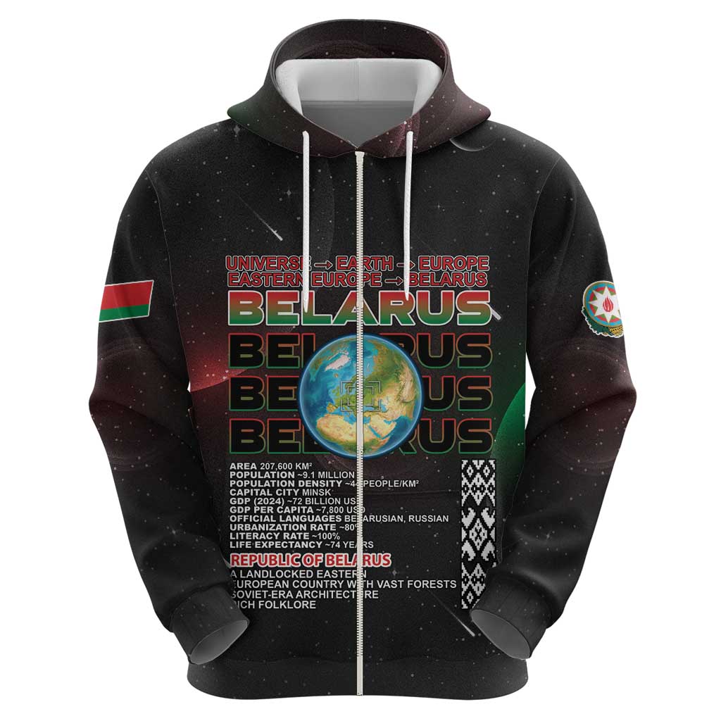 Belarus Zip Hoodie Information From The Universe - Wonder Print Shop