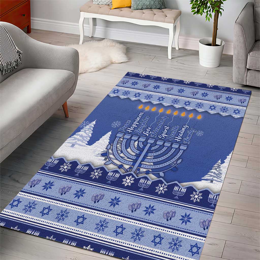 Hanukkah Christmas Area Rug Love And Lights - Wonder Print Shop