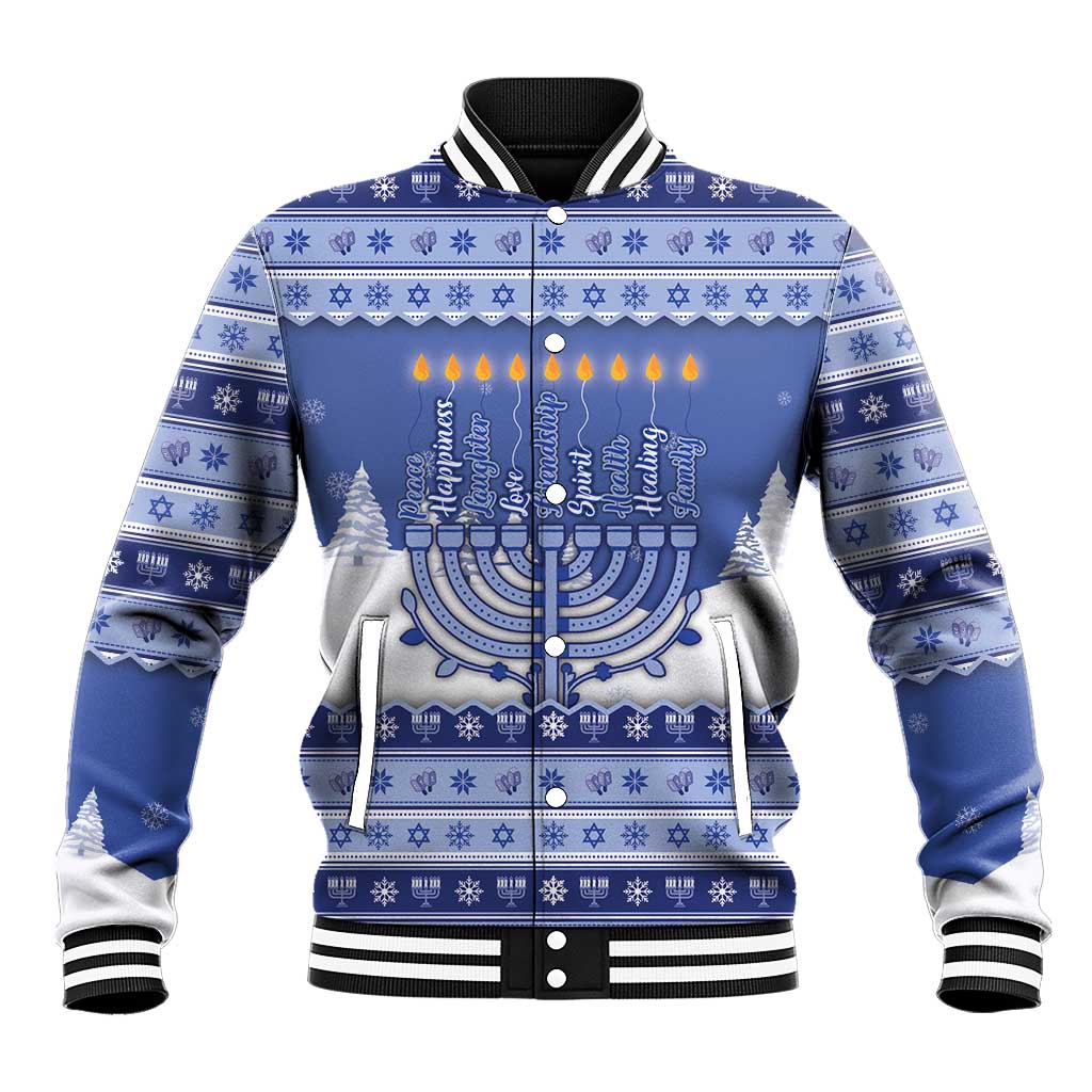 Hanukkah Christmas Baseball Jacket Love And Lights - Wonder Print Shop