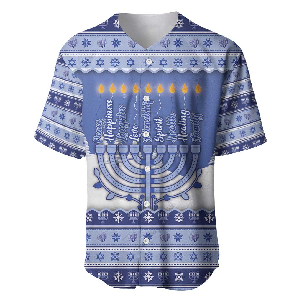Hanukkah Christmas Baseball Jersey Love And Lights - Wonder Print Shop