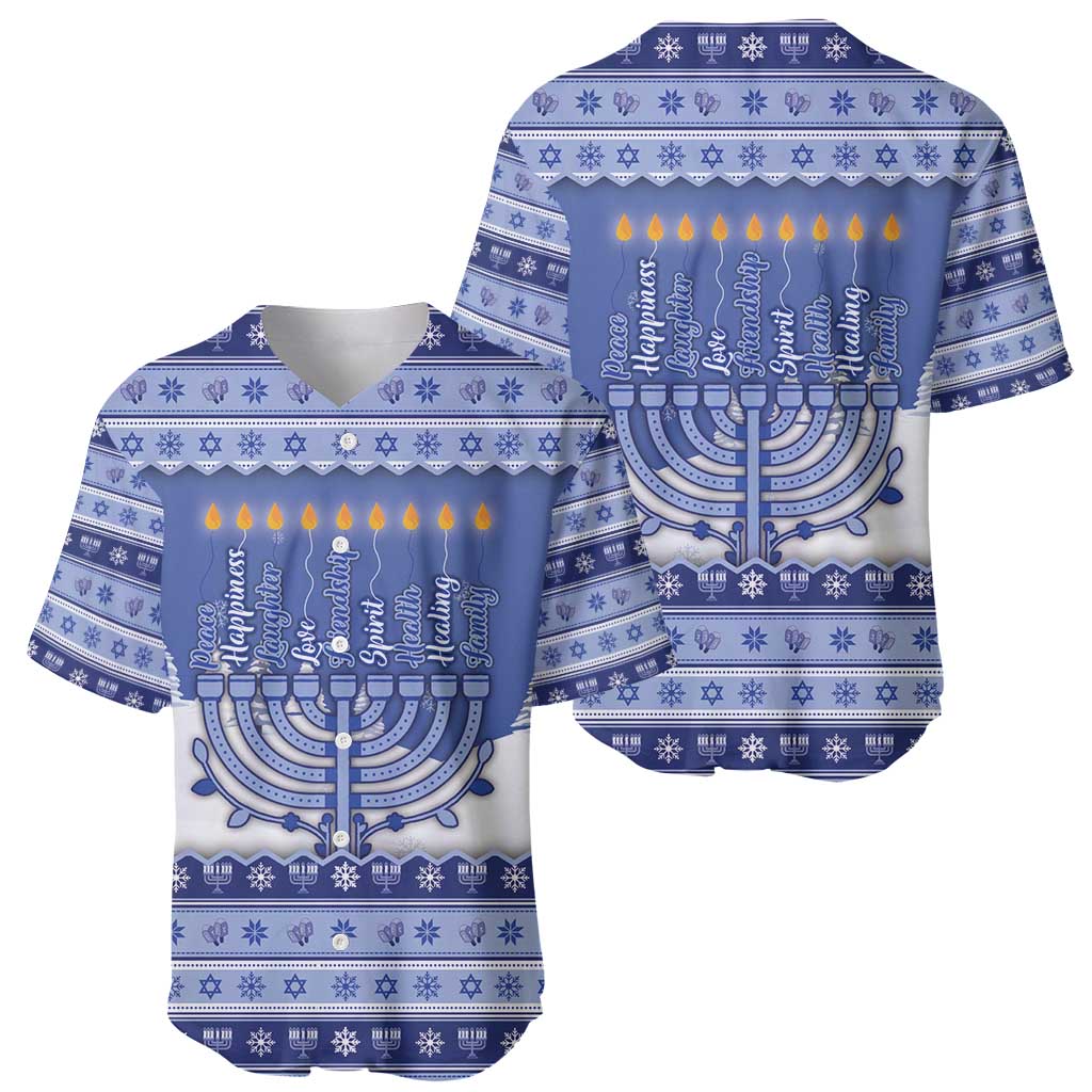 Hanukkah Christmas Baseball Jersey Love And Lights - Wonder Print Shop