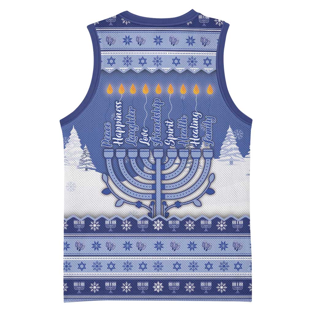 Hanukkah Christmas Basketball Jersey Love And Lights - Wonder Print Shop