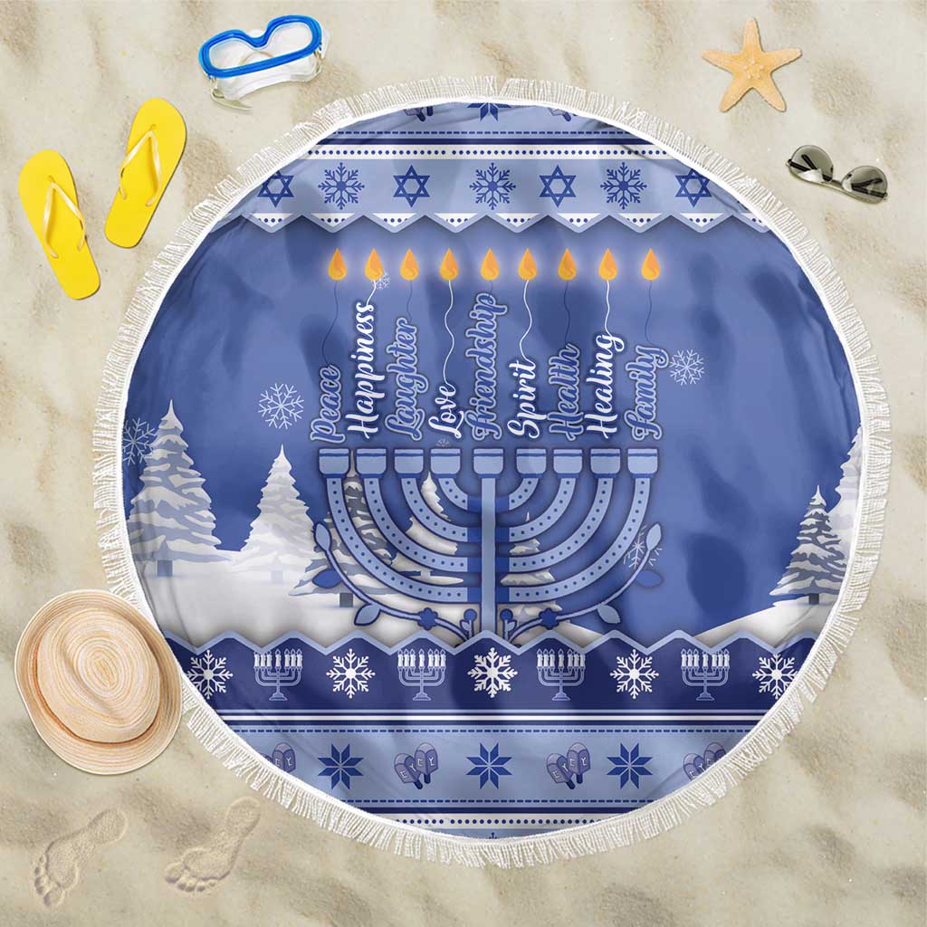Hanukkah Christmas Beach Blanket Love And Lights - Wonder Print Shop