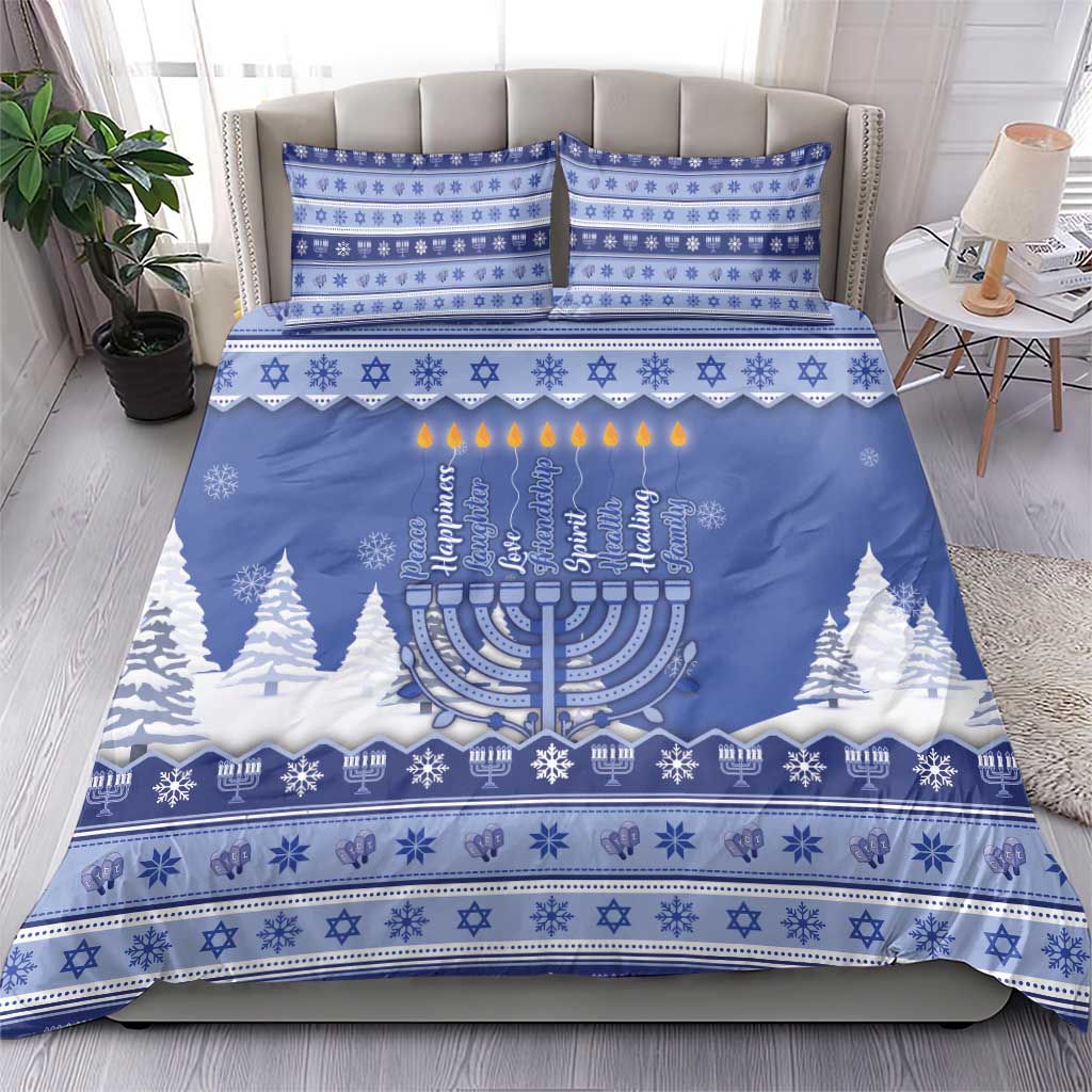 Hanukkah Christmas Bedding Set Love And Lights - Wonder Print Shop