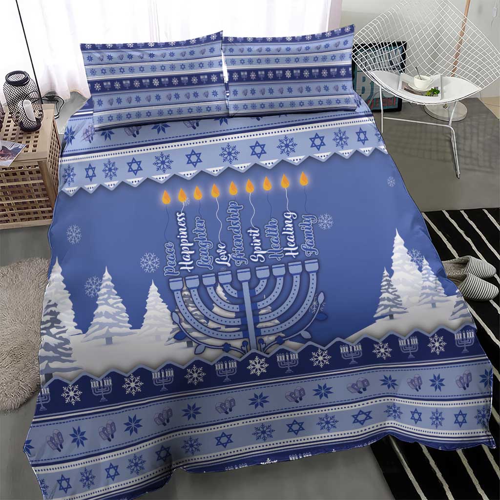 Hanukkah Christmas Bedding Set Love And Lights - Wonder Print Shop