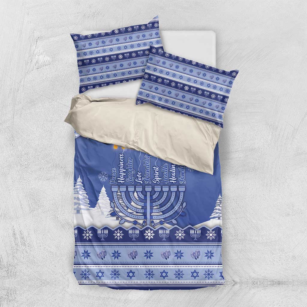 Hanukkah Christmas Bedding Set Love And Lights - Wonder Print Shop