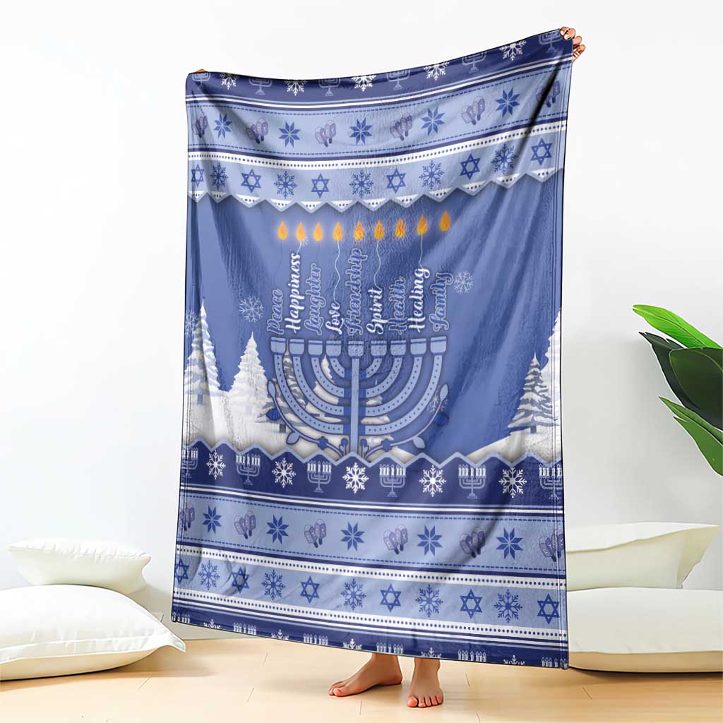 Hanukkah Christmas Blanket Love And Lights - Wonder Print Shop