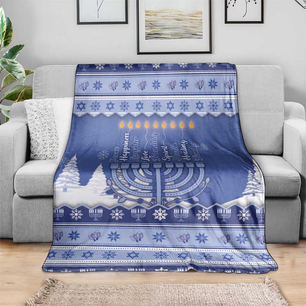 Hanukkah Christmas Blanket Love And Lights - Wonder Print Shop