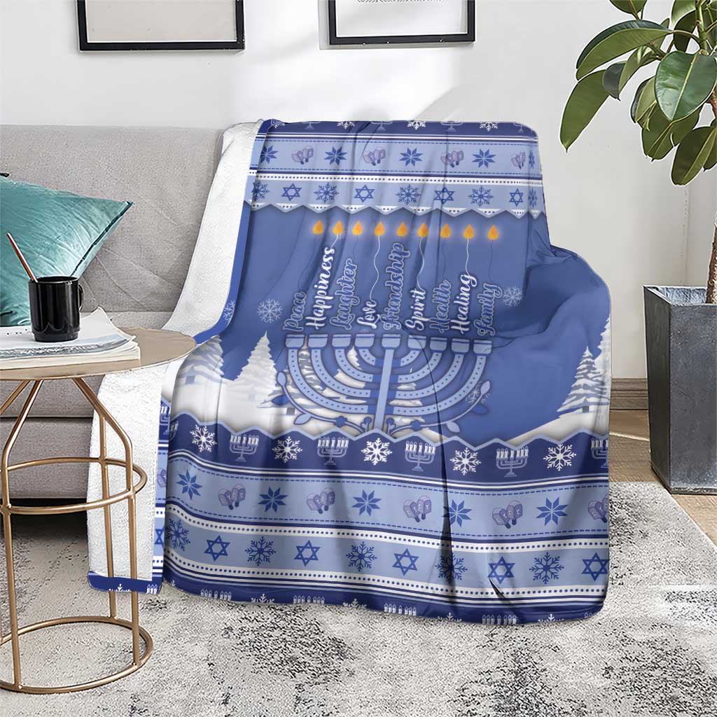 Hanukkah Christmas Blanket Love And Lights - Wonder Print Shop