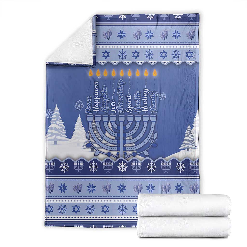 Hanukkah Christmas Blanket Love And Lights - Wonder Print Shop