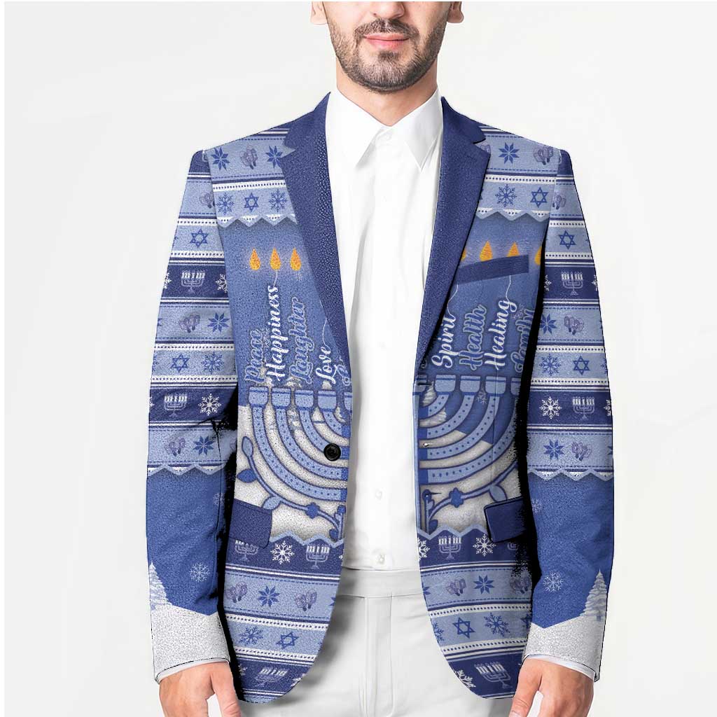 Hanukkah Christmas Blazer Love And Lights - Wonder Print Shop