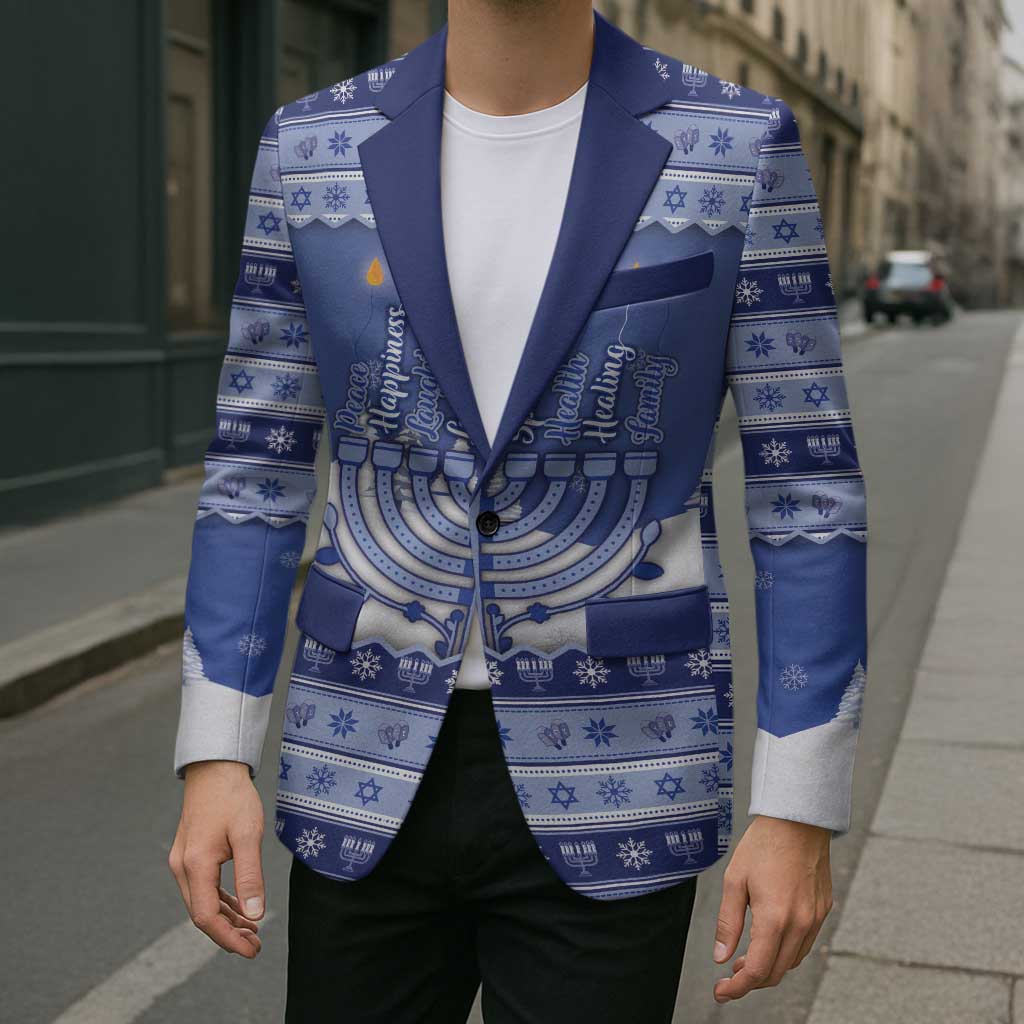 Hanukkah Christmas Blazer Love And Lights - Wonder Print Shop