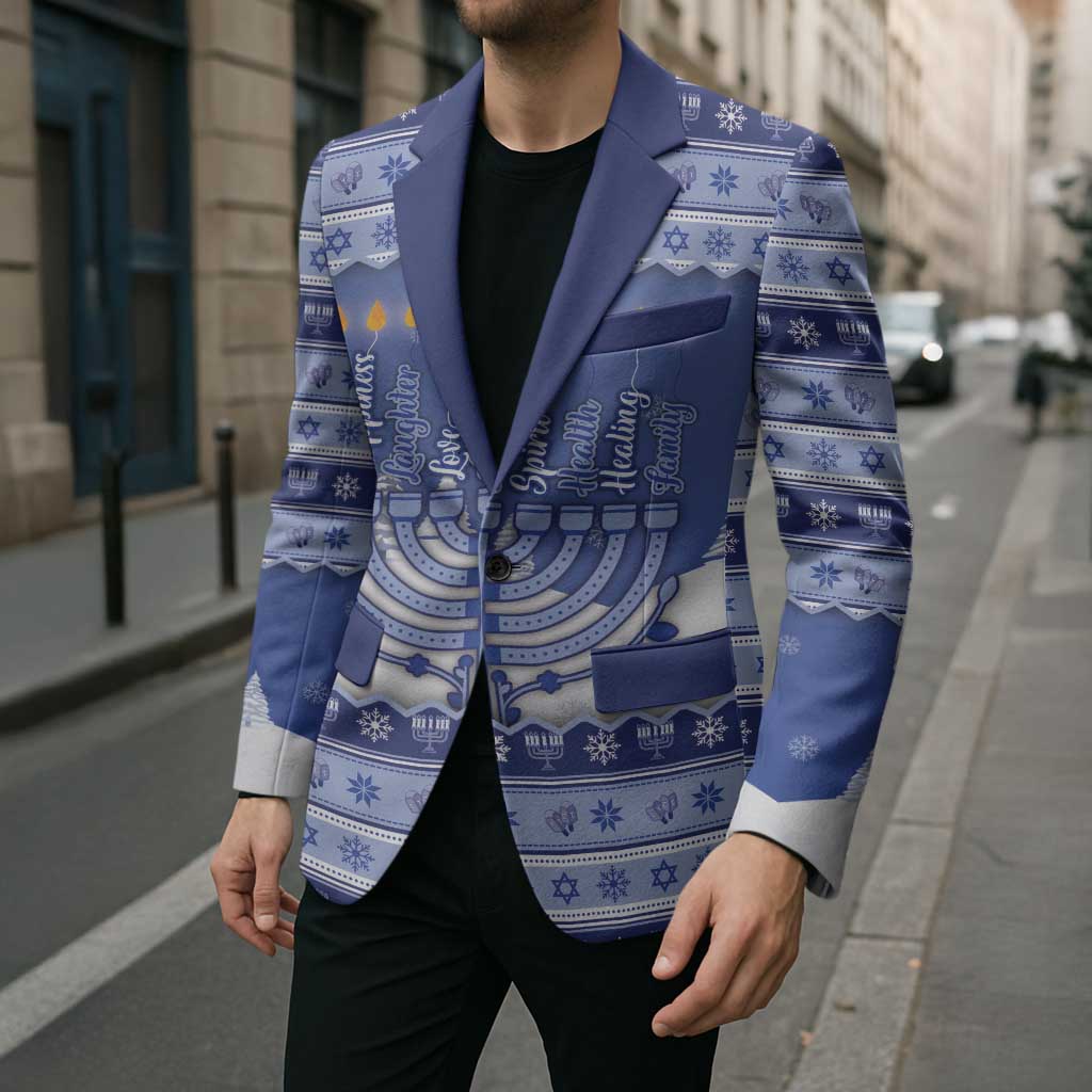 Hanukkah Christmas Blazer Love And Lights - Wonder Print Shop