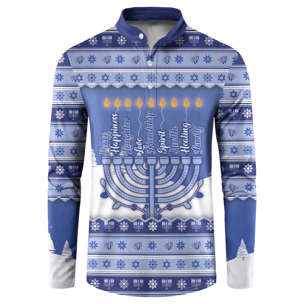 Hanukkah Christmas Button Sweatshirt Love And Lights - Wonder Print Shop