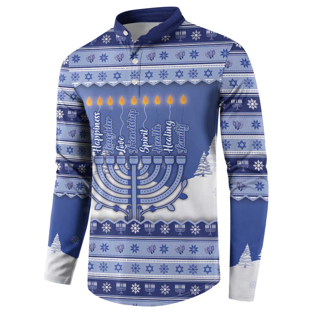Hanukkah Christmas Button Sweatshirt Love And Lights - Wonder Print Shop