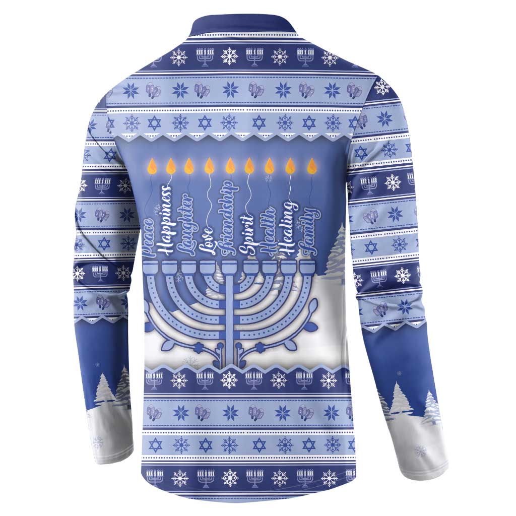 Hanukkah Christmas Button Sweatshirt Love And Lights - Wonder Print Shop