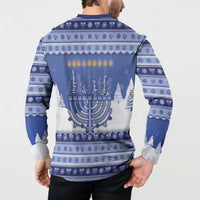 Hanukkah Christmas Button Sweatshirt Love And Lights - Wonder Print Shop