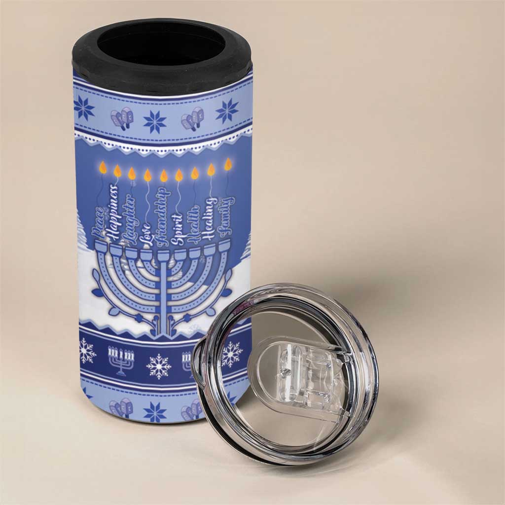 Hanukkah Christmas 4 in 1 Can Cooler Tumbler Love And Lights - Wonder Print Shop