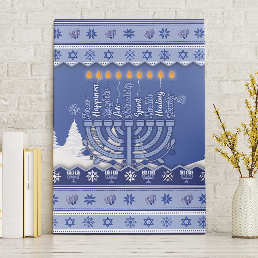 Hanukkah Christmas Canvas Wall Art Love And Lights - Wonder Print Shop