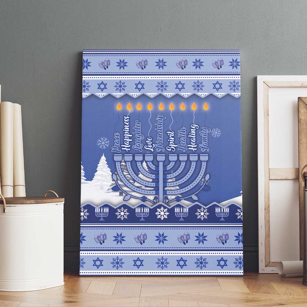 Hanukkah Christmas Canvas Wall Art Love And Lights - Wonder Print Shop