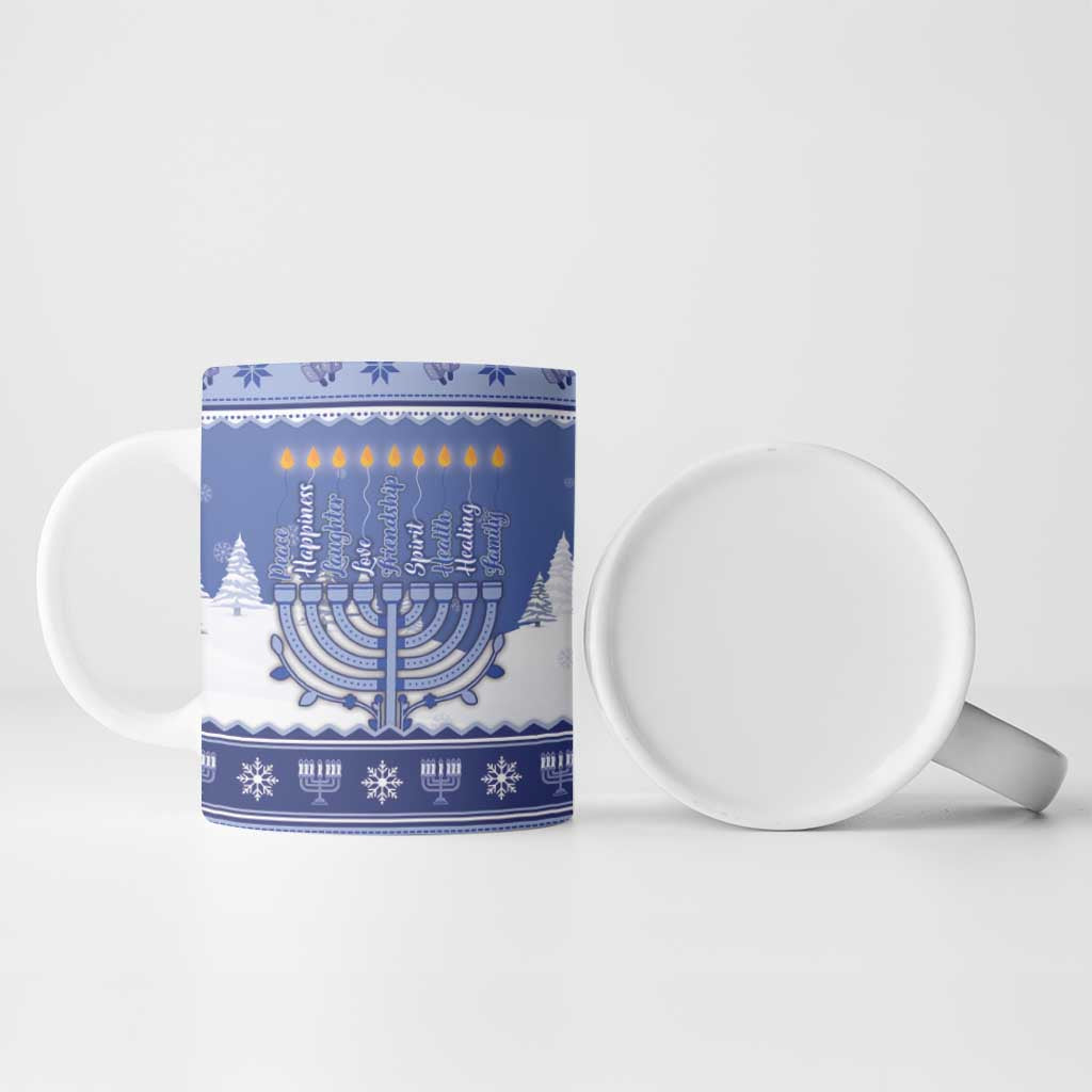 Hanukkah Christmas Ceramic Mug Love And Lights - Wonder Print Shop