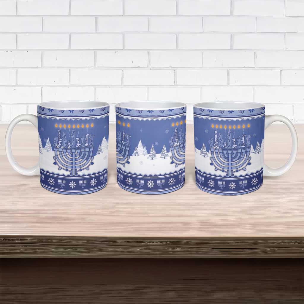 Hanukkah Christmas Ceramic Mug Love And Lights - Wonder Print Shop