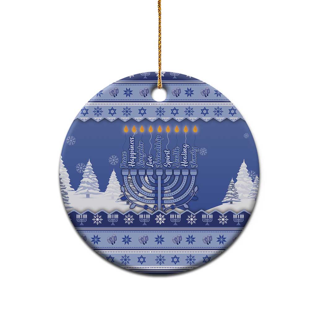 Hanukkah Christmas Ceramic Ornament Love And Lights - Wonder Print Shop