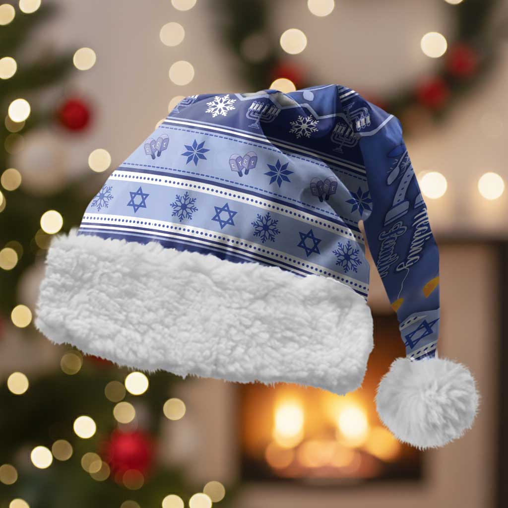 Hanukkah Christmas Santa Hat Love And Lights - Wonder Print Shop