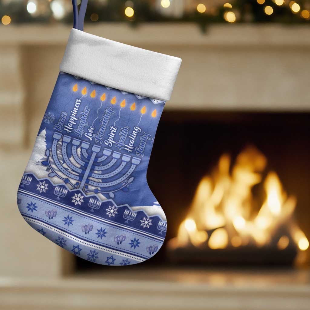Hanukkah Christmas Stocking Love And Lights - Wonder Print Shop