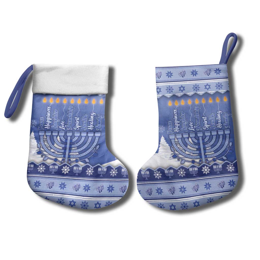 Hanukkah Christmas Stocking Love And Lights - Wonder Print Shop