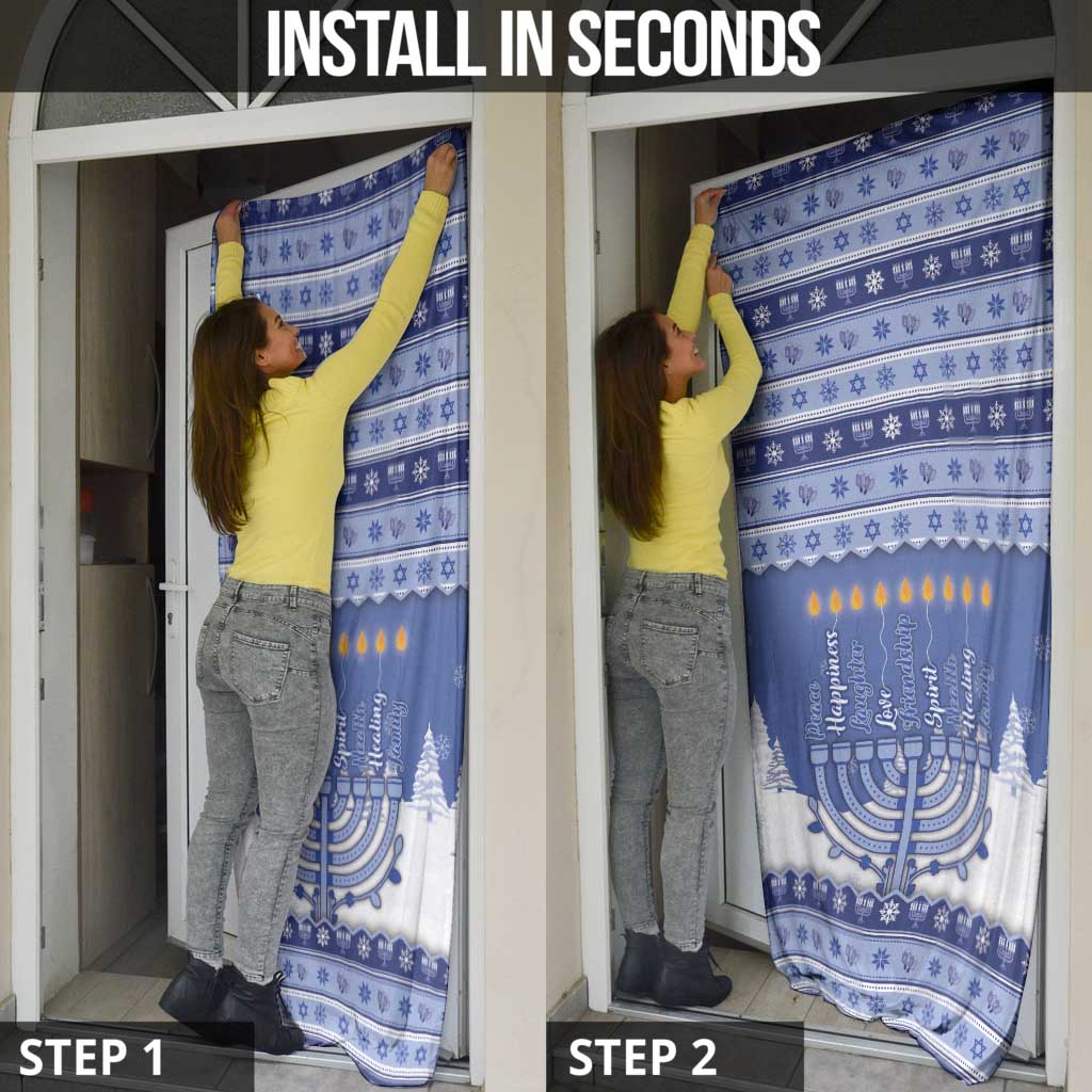 Hanukkah Christmas Door Cover Love And Lights - Wonder Print Shop