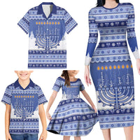 Hanukkah Christmas Family Matching Long Sleeve Bodycon Dress and Hawaiian Shirt Love And Lights - Wonder Print Shop