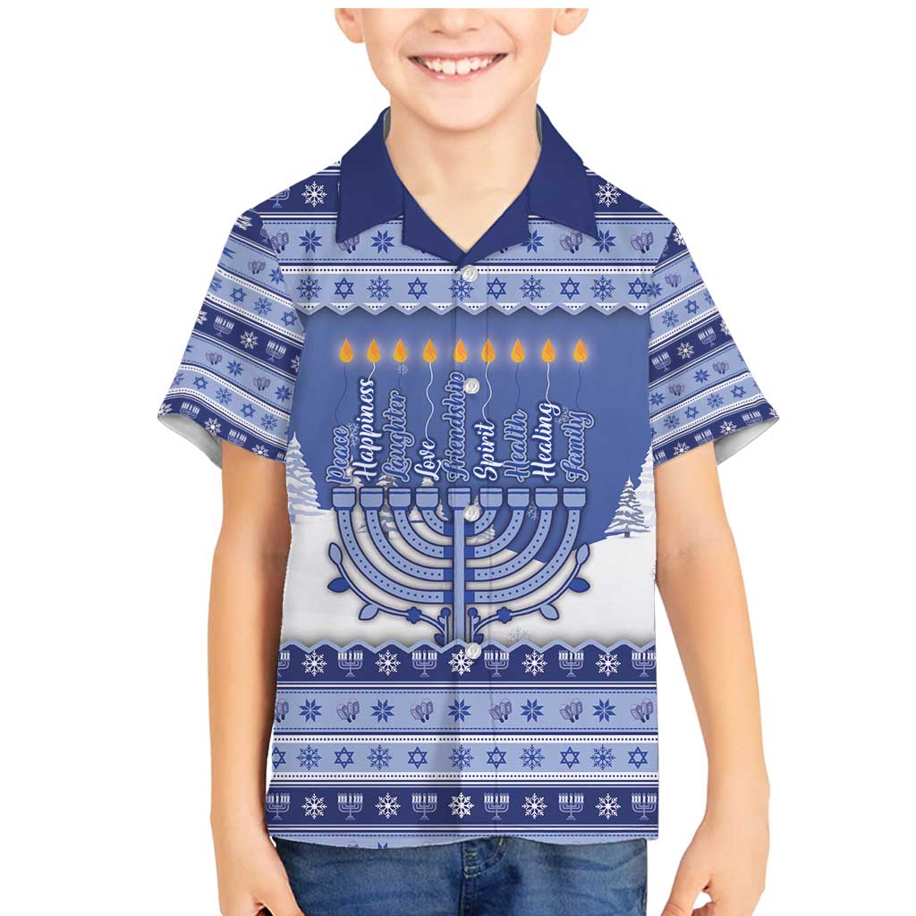 Hanukkah Christmas Family Matching Mermaid Dress and Hawaiian Shirt Love And Lights - Wonder Print Shop