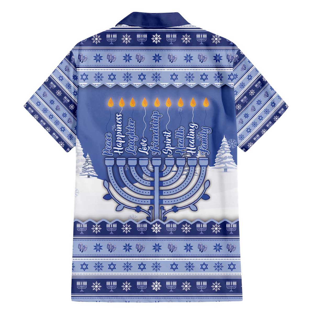 Hanukkah Christmas Family Matching Off The Shoulder Long Sleeve Dress and Hawaiian Shirt Love And Lights - Wonder Print Shop