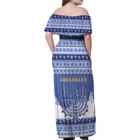 Hanukkah Christmas Family Matching Off Shoulder Maxi Dress and Hawaiian Shirt Love And Lights - Wonder Print Shop
