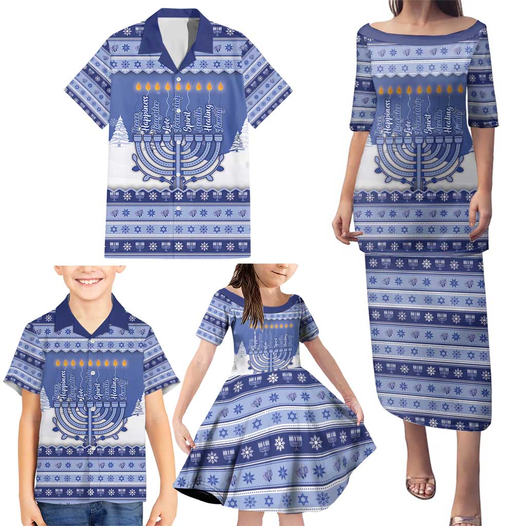 Hanukkah Christmas Family Matching Puletasi and Hawaiian Shirt Love And Lights - Wonder Print Shop