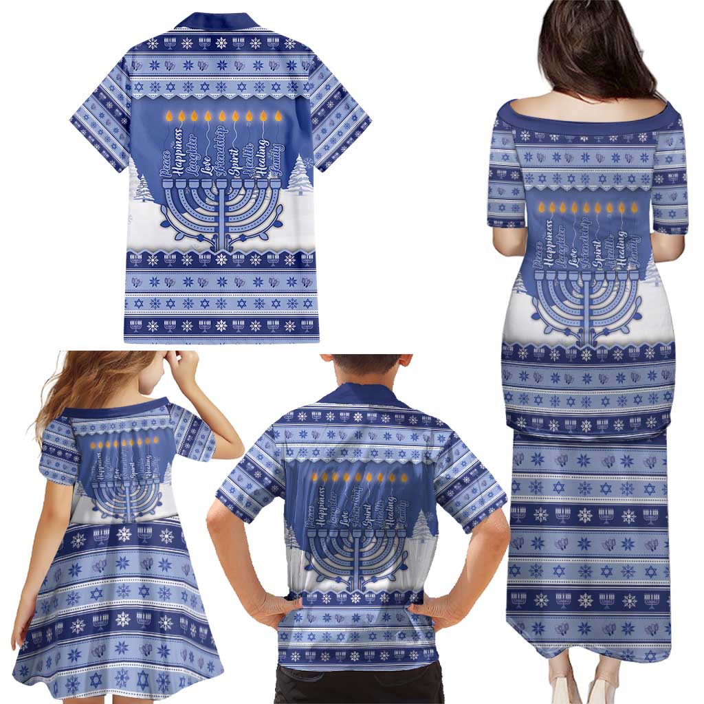 Hanukkah Christmas Family Matching Puletasi and Hawaiian Shirt Love And Lights - Wonder Print Shop