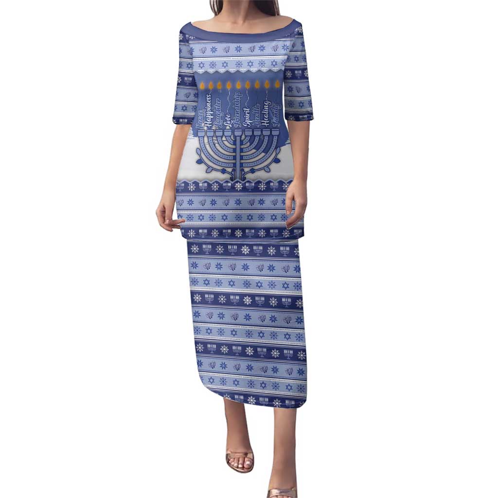 Hanukkah Christmas Family Matching Puletasi and Hawaiian Shirt Love And Lights - Wonder Print Shop