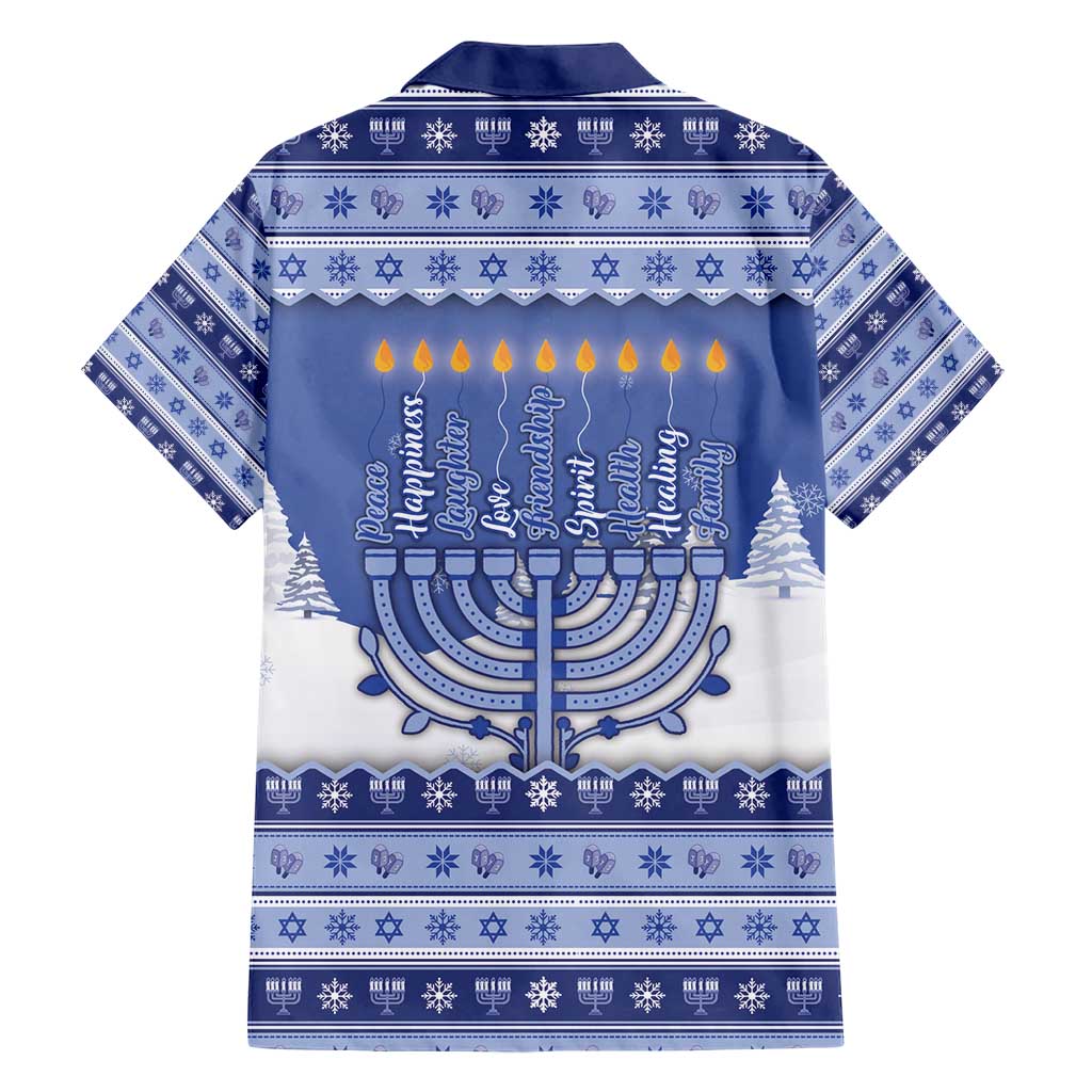 Hanukkah Christmas Family Matching Short Sleeve Bodycon Dress and Hawaiian Shirt Love And Lights - Wonder Print Shop