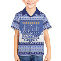 Hanukkah Christmas Family Matching Short Sleeve Bodycon Dress and Hawaiian Shirt Love And Lights - Wonder Print Shop
